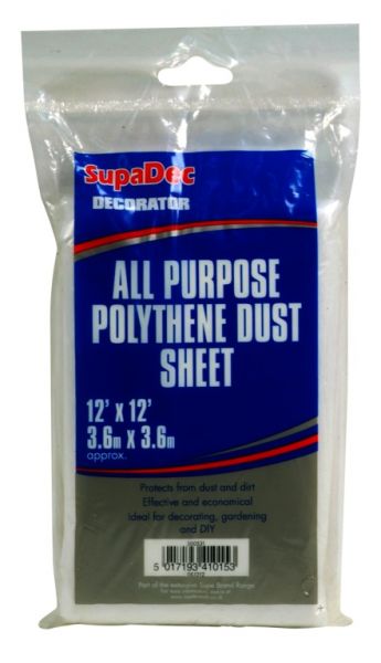 Supadec All Purpose Polythene Dust Sheet 3.6 x 3.6m Supadec All Purpose Polythene Dust Sheet 3.6 x 3.6m
